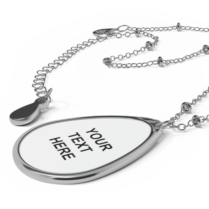 Personalized Oval Necklace, Custom Jewelry, With Your Own Text or Design, Handmade Custom Oval Necklace