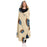 Blue leaves pattern on vanilla Poster Hooded Blanket