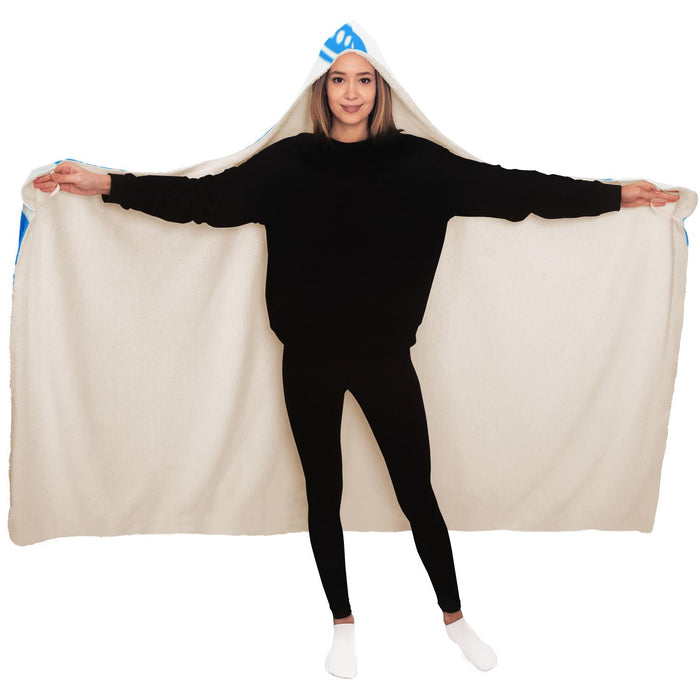 Flowery Pattern in blue Poster Hooded Blanket