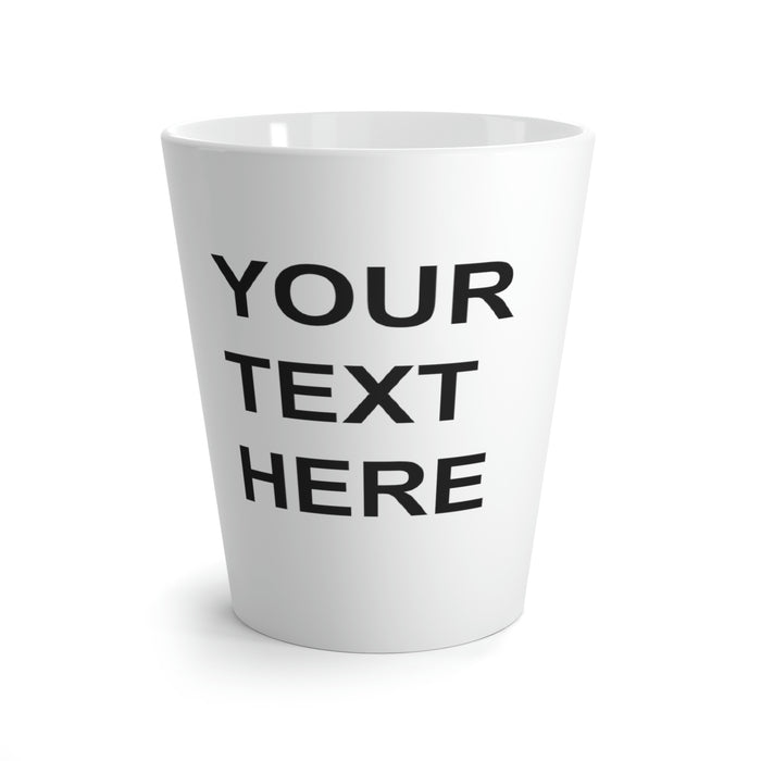 Custom Logo on a Latte Mug, Team Logo Here Latte Mug, Personalized Latte Mug, Text on a Latte Mug, Your Business Logo or Brand Logo Latte Mug