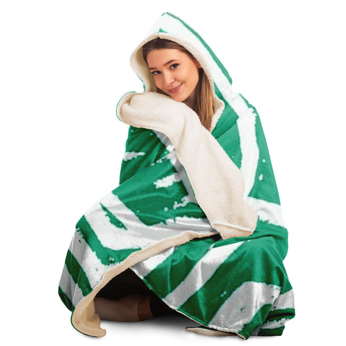 Graphic Pattern Hooded Blanket