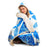 Flowery Pattern in blue Poster Hooded Blanket