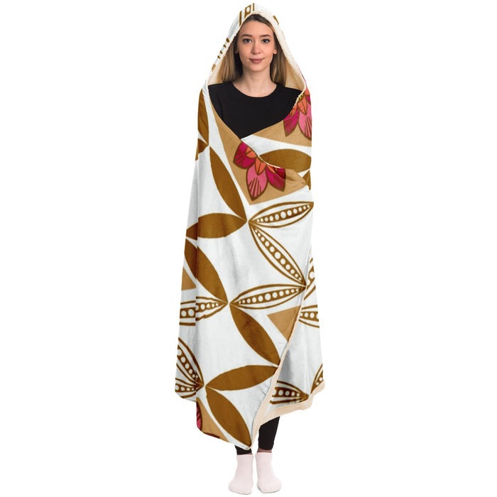 Flowery pattern Poster Hooded Blanket
