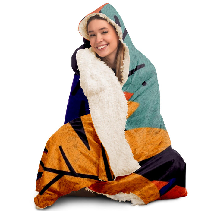 Flora Pattern Hooded Blanket
