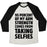 Virgin Teez  Baseball Tee 95 PERCENT OF MY ARM STRENGTH COMES FROM TAKING SELFIES UNISEX TRI-BLEND BASEBALL TEE