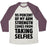 Virgin Teez  Baseball Tee 95 PERCENT OF MY ARM STRENGTH COMES FROM TAKING SELFIES UNISEX TRI-BLEND BASEBALL TEE