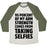 Virgin Teez  Baseball Tee 95 PERCENT OF MY ARM STRENGTH COMES FROM TAKING SELFIES UNISEX TRI-BLEND BASEBALL TEE