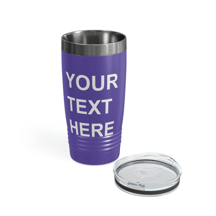 Custom Logo Tumbler, Team Logo Here Tumbler, Personalized Tumbler, Text on a Tumbler, Your Business Logo or Brand Logo Ringneck Tumbler, 20oz