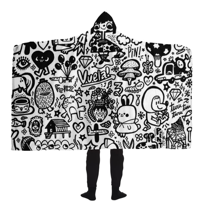 Abstract Pattren Hooded Blanket