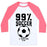 Virgin Teez  Baseball Tee 99 PERCENT SOCCER UNISEX CLASSIC BASEBALL TEE