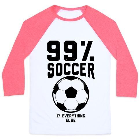 Virgin Teez  Baseball Tee 99 PERCENT SOCCER UNISEX CLASSIC BASEBALL TEE