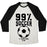 Virgin Teez  Baseball Tee 99 PERCENT SOCCER UNISEX TRI-BLEND BASEBALL TEE