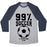 Virgin Teez  Baseball Tee 99 PERCENT SOCCER UNISEX TRI-BLEND BASEBALL TEE