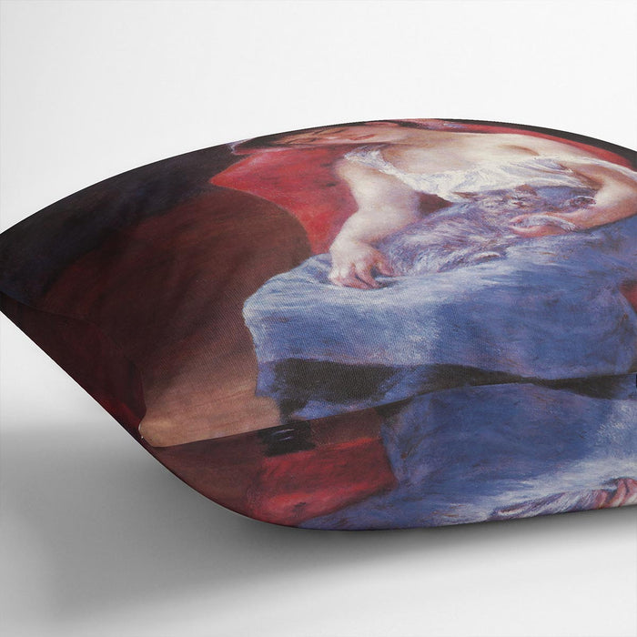A girl asleep by Renoir Cushion