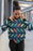 Abstract Leave Pattern Bomber Jacket
