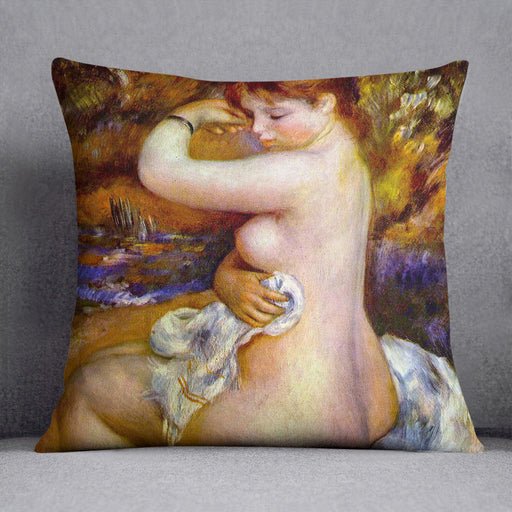 After the bath by Renoir Cushion