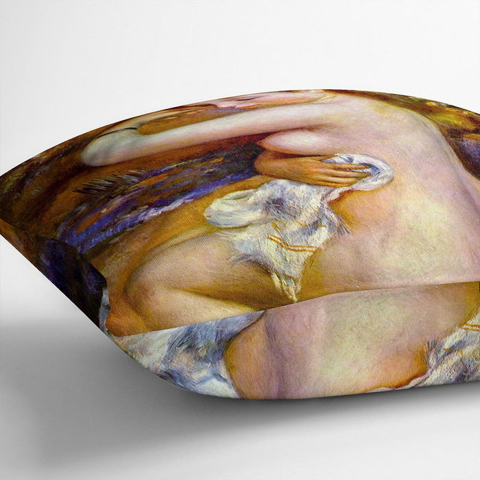 After the bath by Renoir Cushion