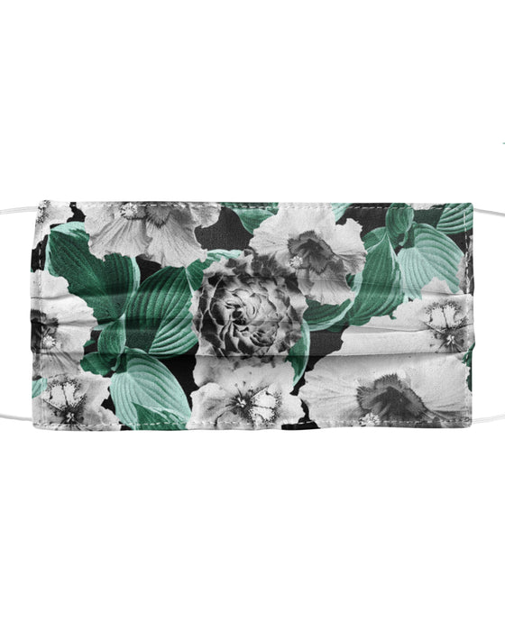 Black and White Floral Garden Glamor Mask