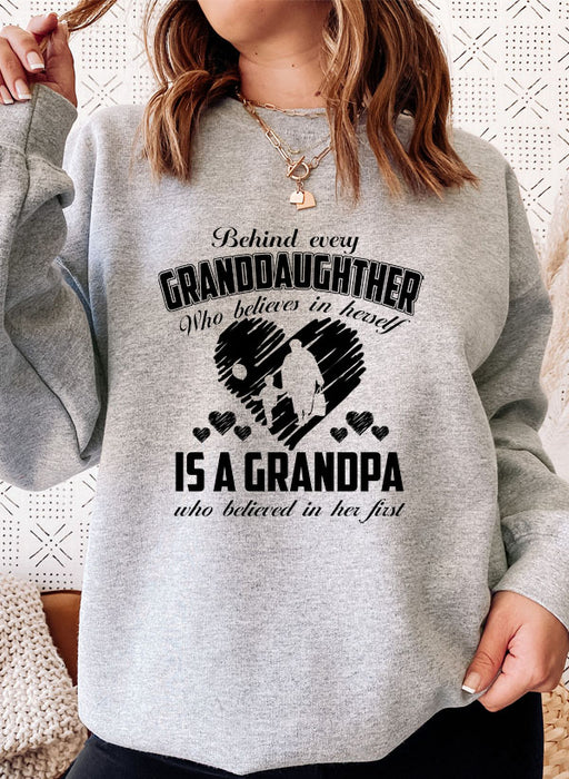 Behind Every Daughter Who Believes In Herself Is A Dad Who Believed In Her First Sweat Shirt