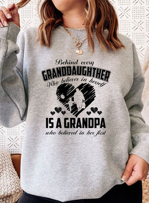 Behind Every Daughter Who Believes In Herself Is A Dad Who Believed In Her First Sweat Shirt