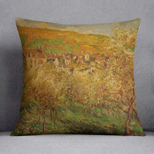 Blooming apple trees by Monet Cushion