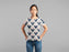 Blue gold and pink triangles pattern Poster Classic Sublimation Women's T-Shirt