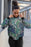 Checkerboard Palm Blue Bomber Jacket