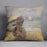 Camille Monet on the beach at Trouville by Monet Cushion