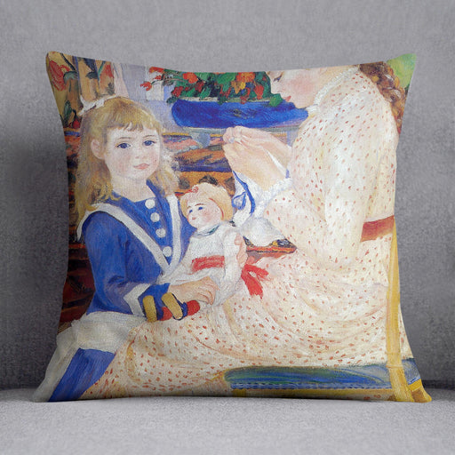 Children in the afternoon in Wargemont Detail by Renoir Cushion