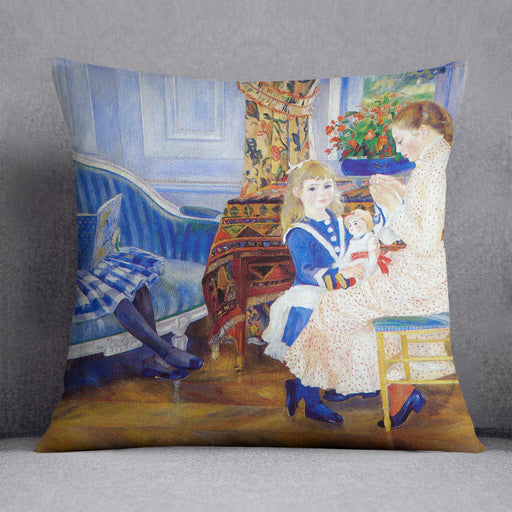 Children in the afternoon in Wargemont by Renoir Cushion