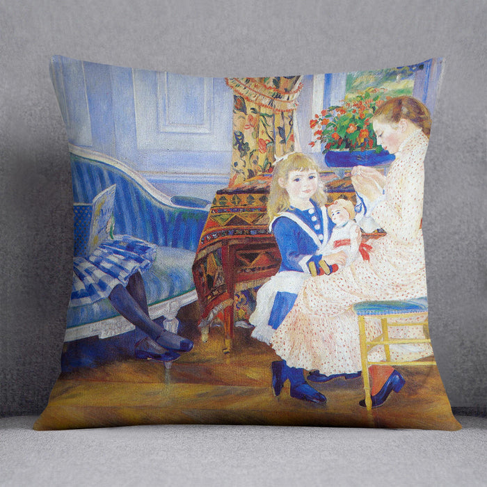 Children in the afternoon in Wargemont by Renoir Cushion