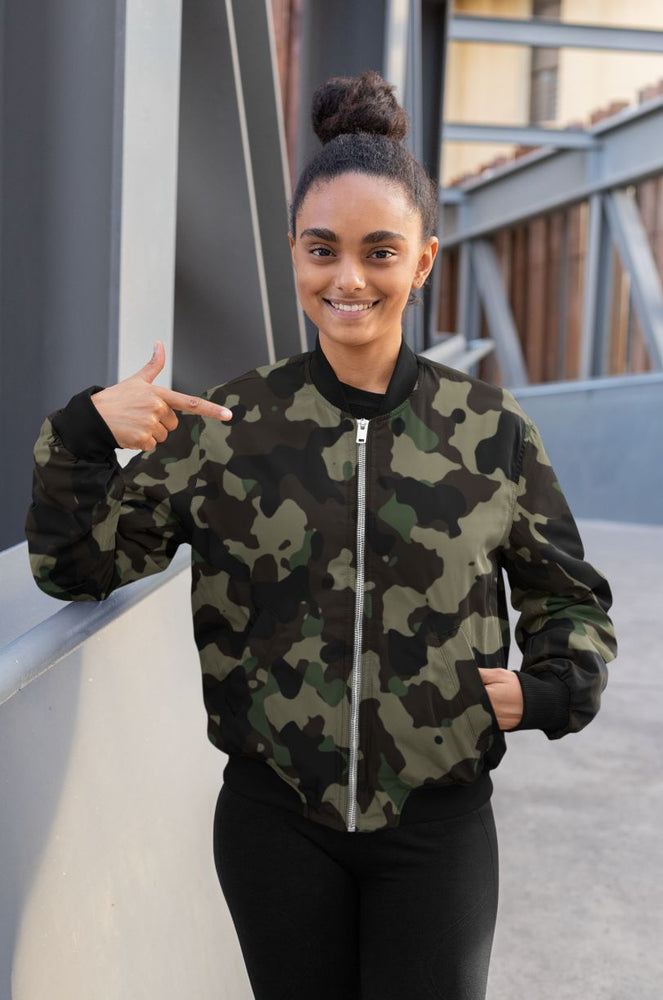 Classic Camouflage Pattern Plakat Bomber Jacket