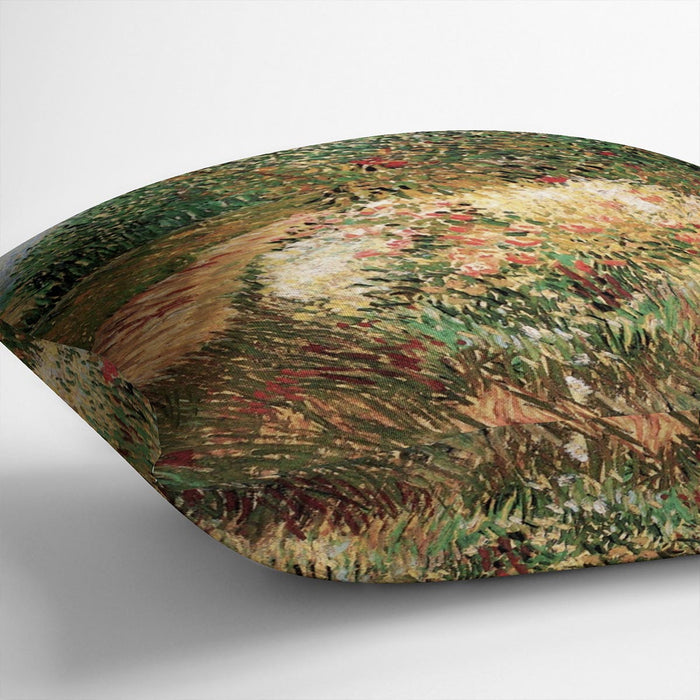 Corner of Voyer d Argenson Park at Asnieres by Van Gogh Cushion