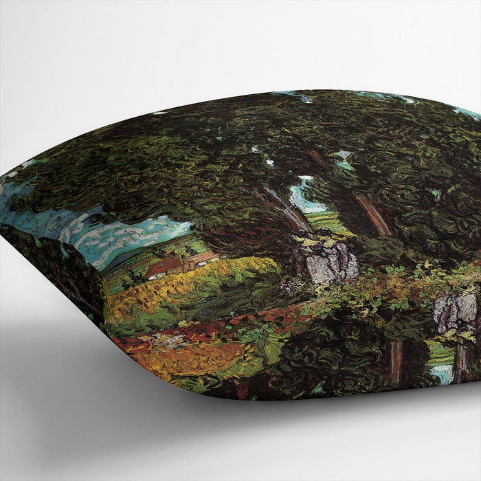 Cypresses with Two Female Figures by Van Gogh Cushion