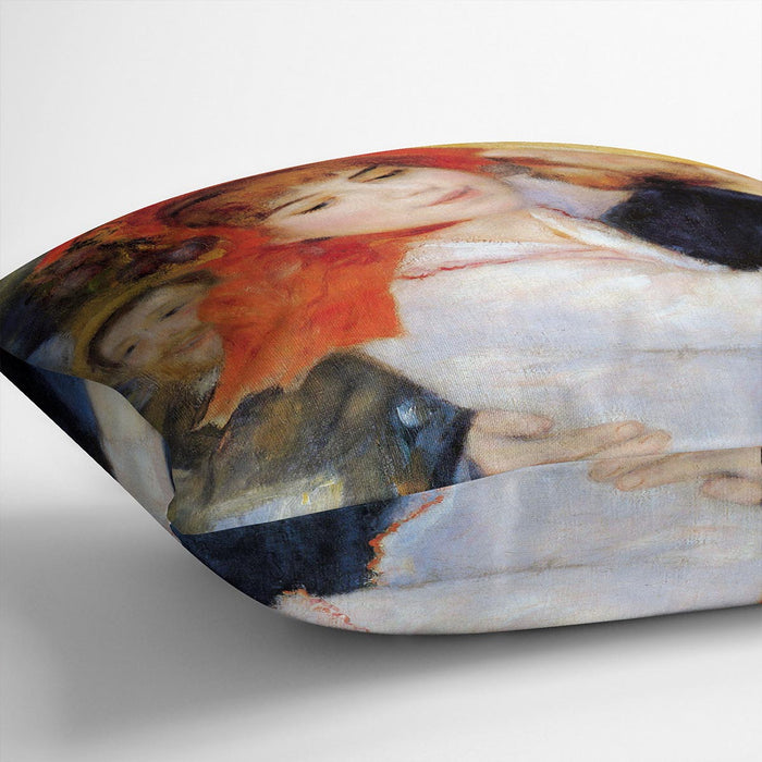 Dance in Bougival Detail by Renoir Cushion