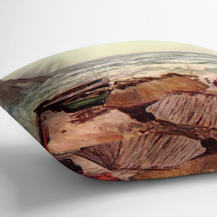 Durchbrochener rock at Etretat by Monet Cushion