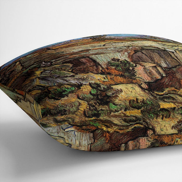 Entrance to a Quarry near Saint-Remy by Van Gogh Cushion