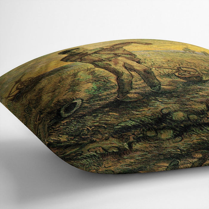 Evening The End of the Day after Millet by Van Gogh Cushion