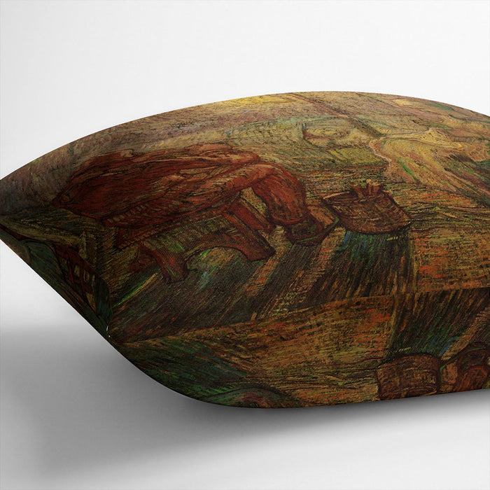 Evening The Watch after Millet by Van Gogh Cushion