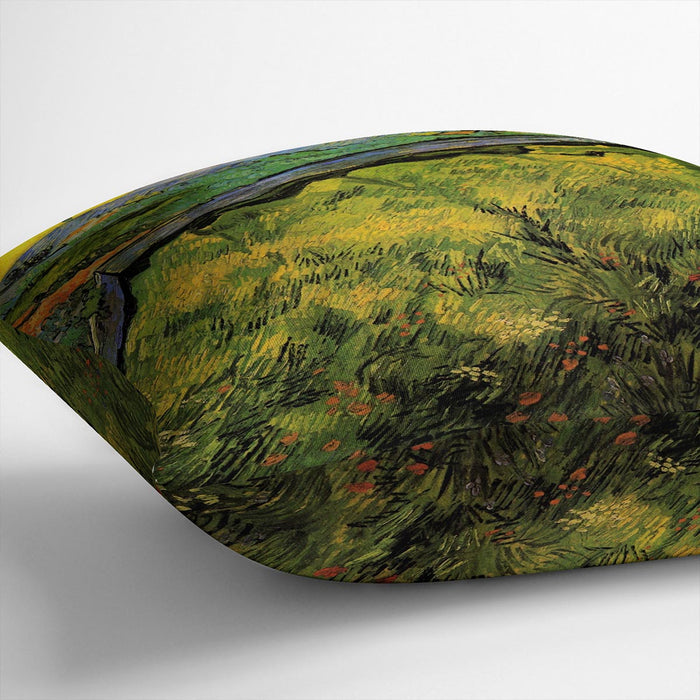 Field of Spring Wheat at Sunrise by Van Gogh Cushion