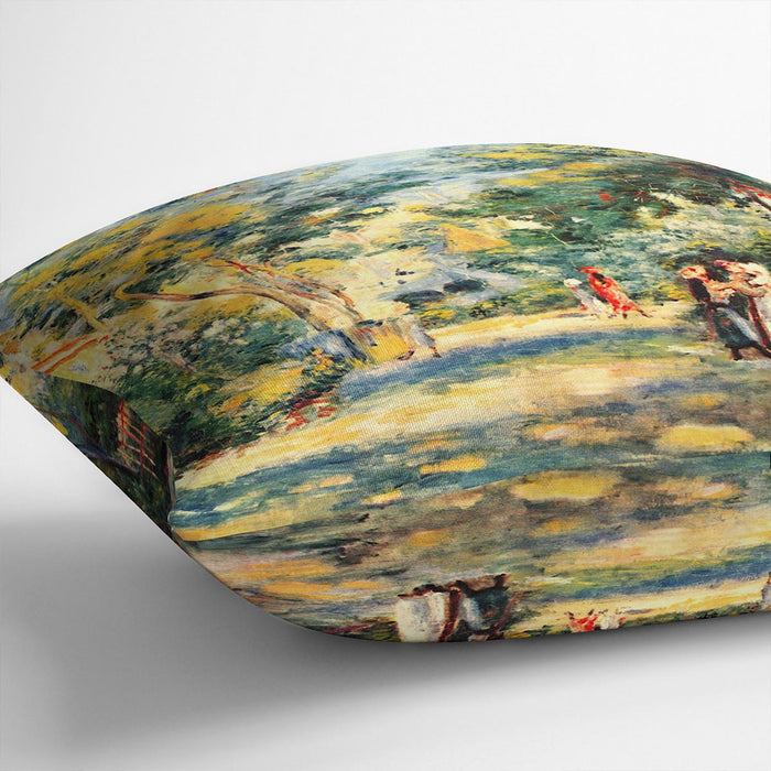 Figures in the garden by Renoir Cushion