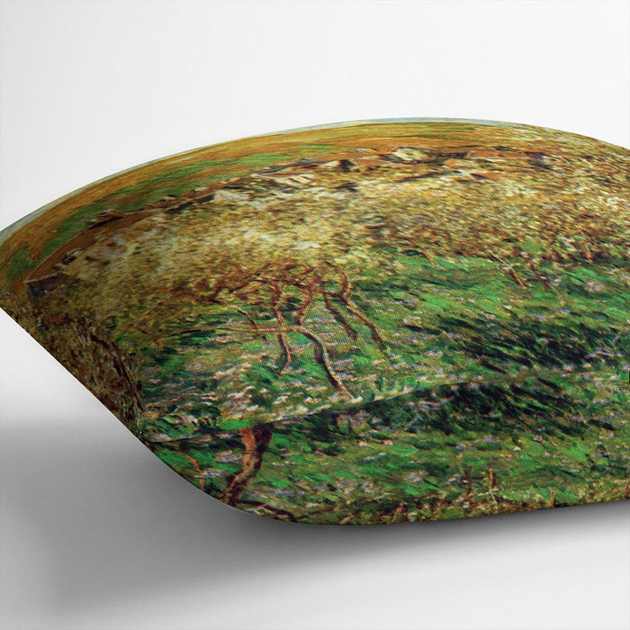 Flowering apple trees by Monet Cushion