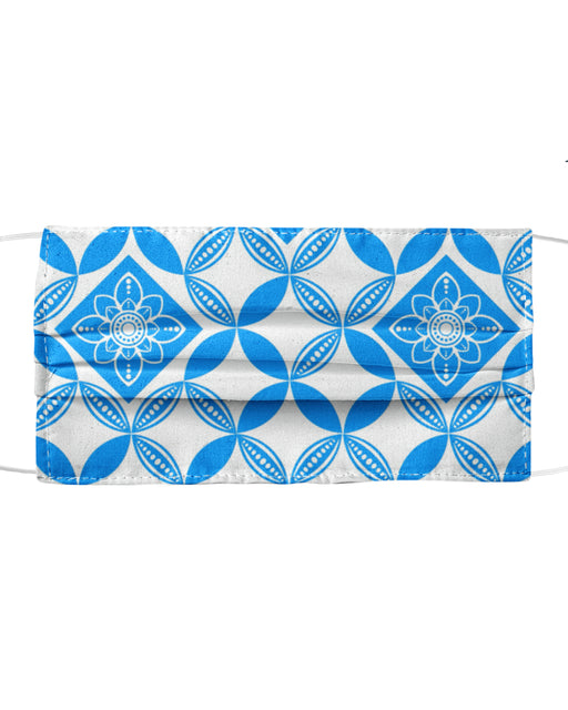 Flowery Pattern in blue Poster Mask