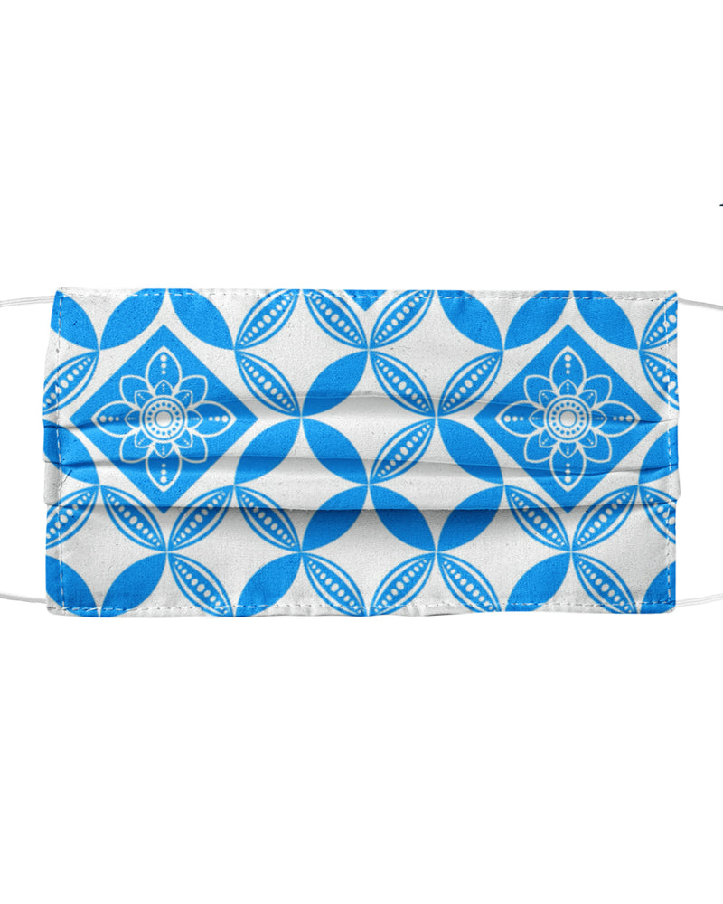 Flowery Pattern in blue Poster Mask