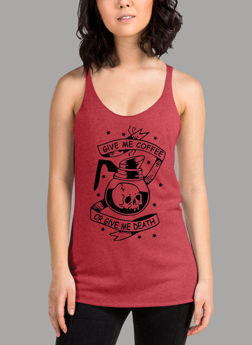Give Me Coffee Or Give Me Death Black Women's Tank Top