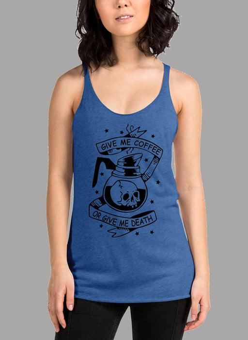 Give Me Coffee Or Give Me Death Black Women's Tank Top