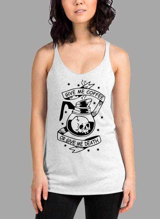 Give Me Coffee Or Give Me Death Black Women's Tank Top