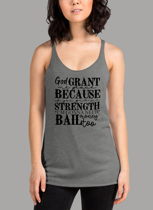 God Grant Me Peace Black Women's Tank Top