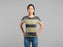 Gold Black Glitter Stripes Pattern Classic Sublimation Women's T-Shirt