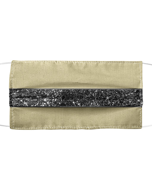 Gold Black Glitter Stripes Pattern Mask